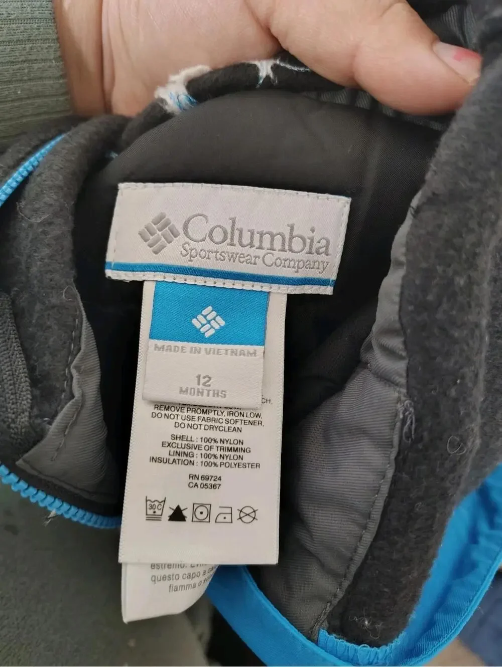 Columbia 12 M Blue Gray Snow Bibs Pants Omni Tech Waterproof Breathable Adjustab